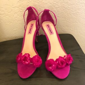 Betsy Johnson Pink Floral Heels